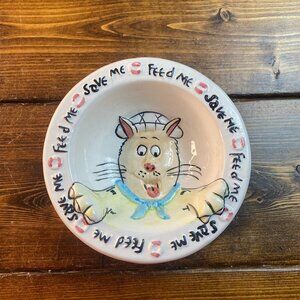 Cat Food Bowl Feed Me Save Me 3D Ceramic Genie Intl Out Of Nowhere 1995